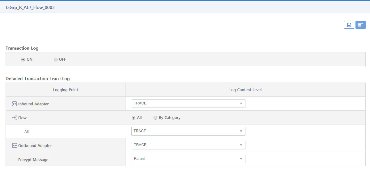 figure operating logset tx tx list