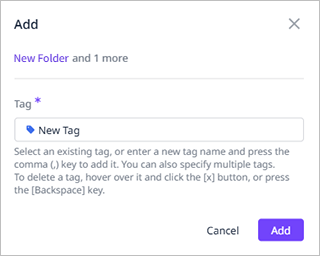 figure add tag popup