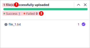 figure upload asset progress dialogue complete