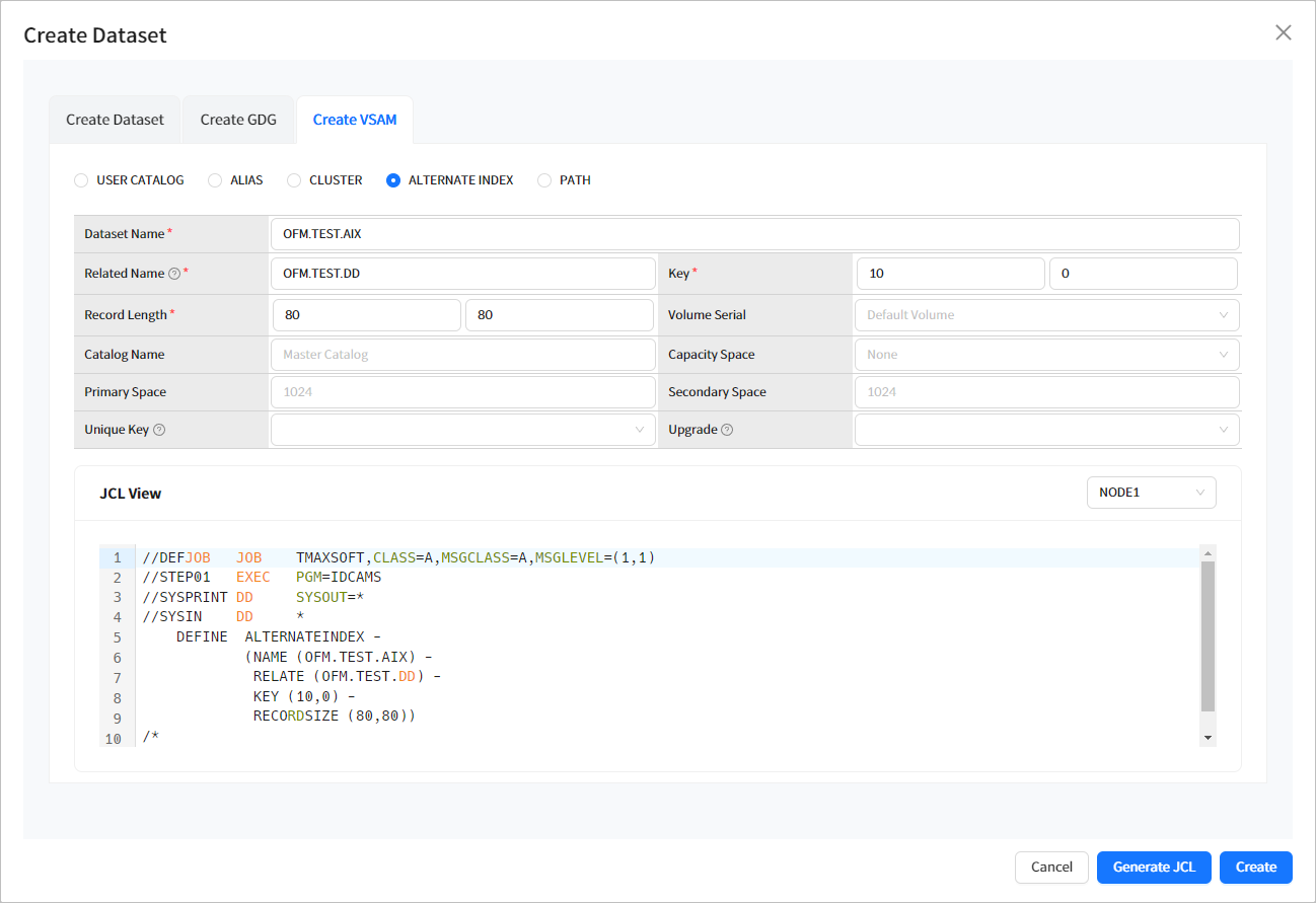 figure cm create vsam aix