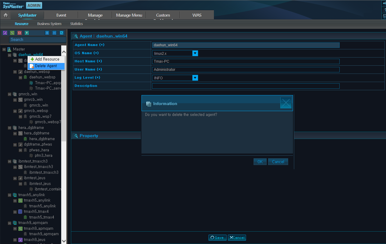 Deleting Resource - Agent Registration
