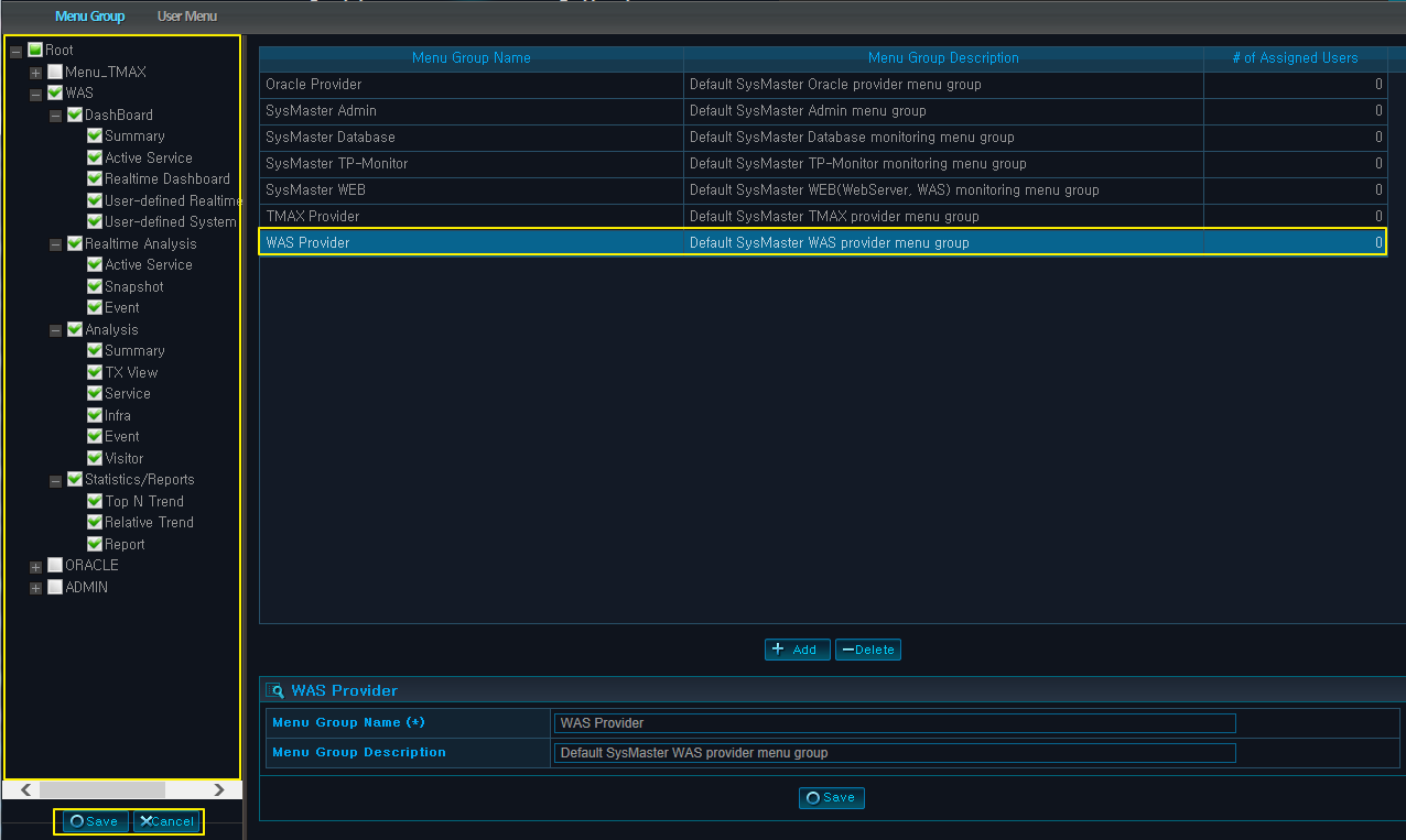 Assigning Menu Items to a Menu Group