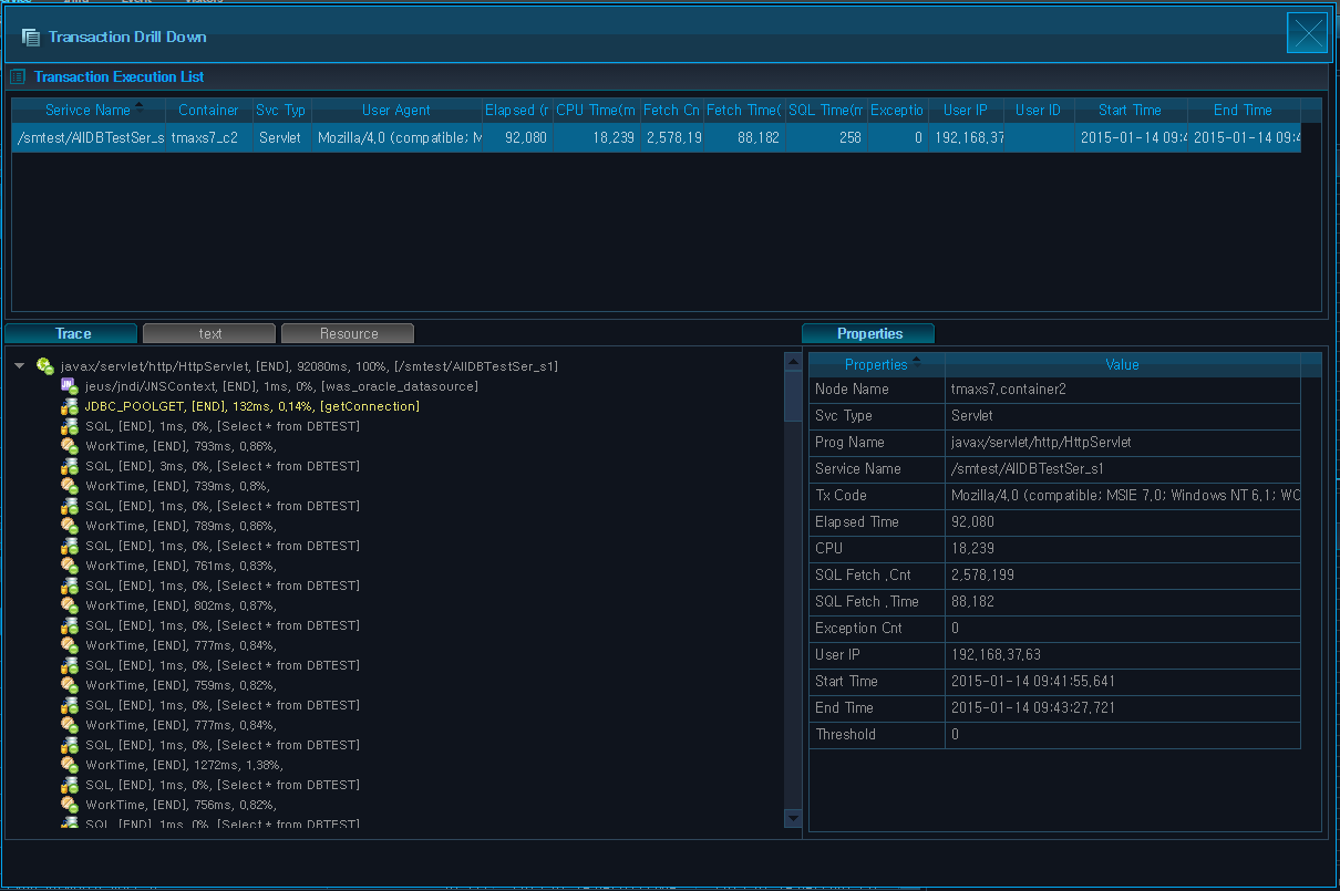 Transaction Drill Down - SQL View