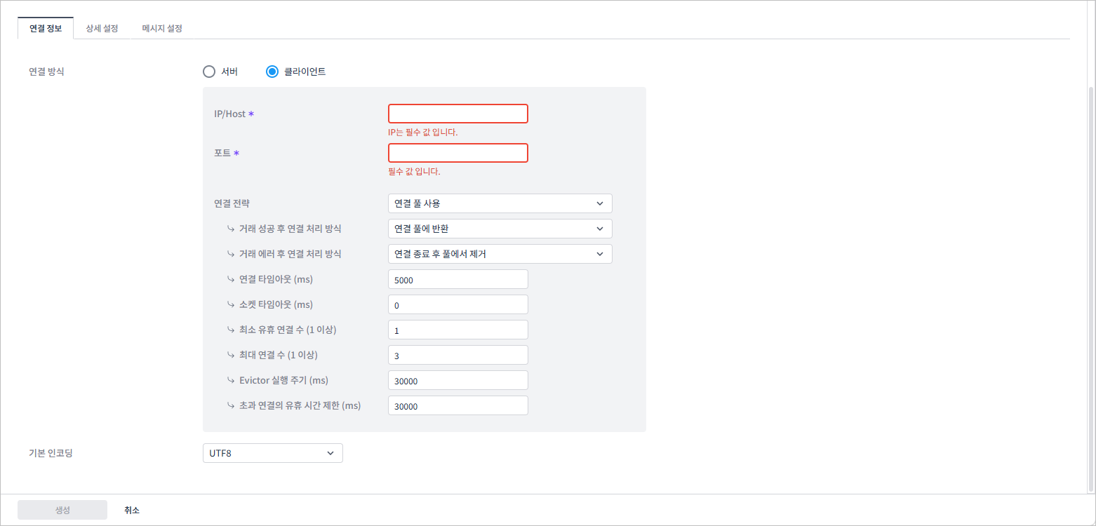 tcp ep client mode