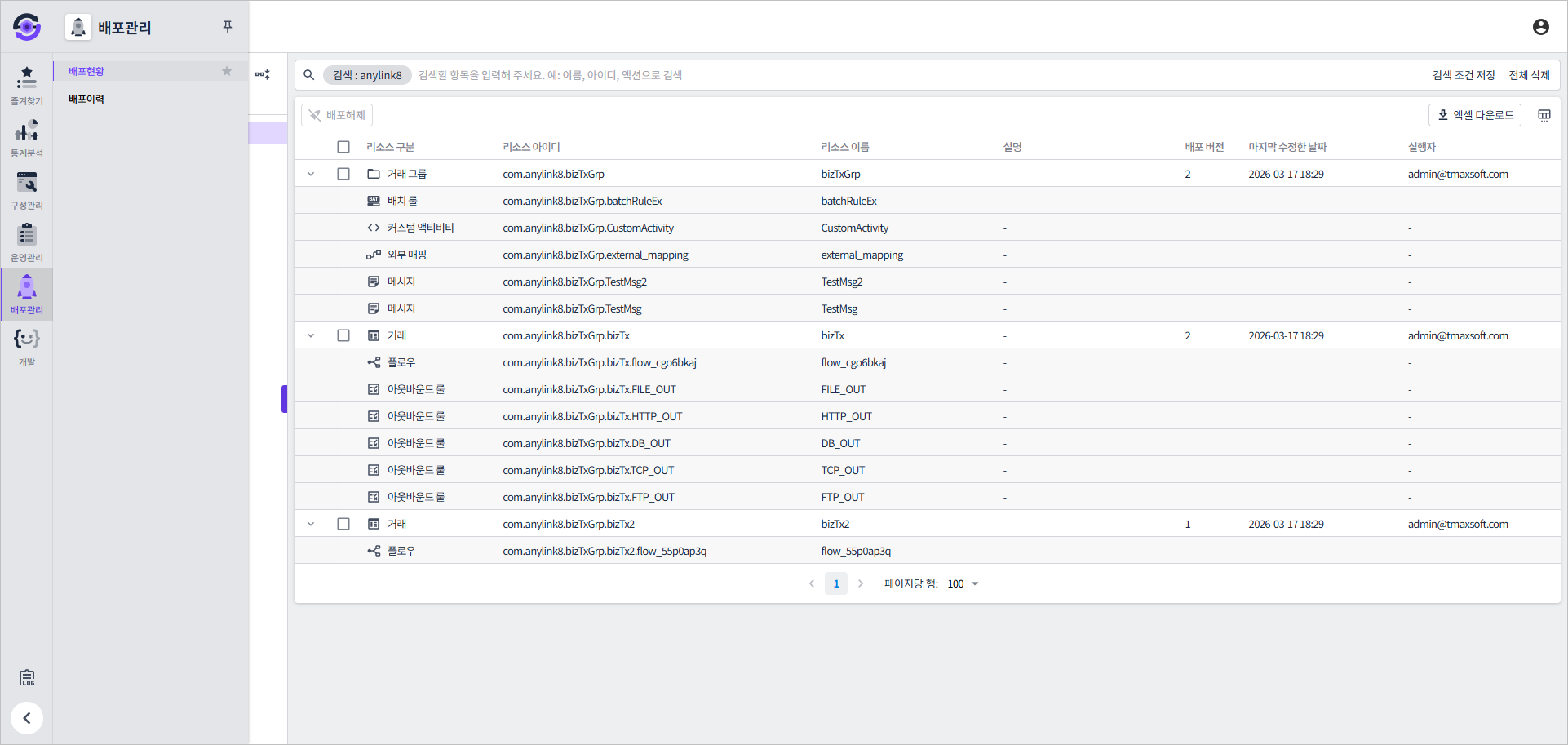 deploy status menu