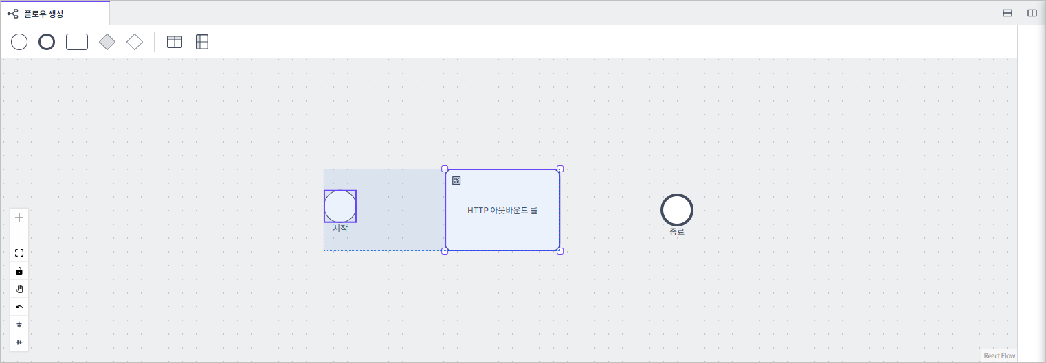 flow editor node selected