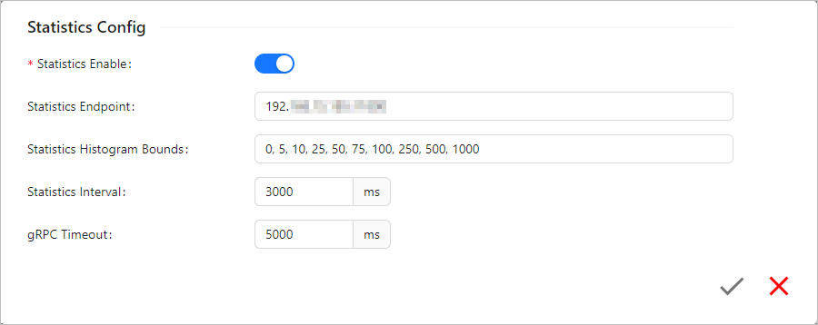 figure monitoring statistics config set