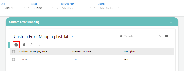 figure custom error mapping create button