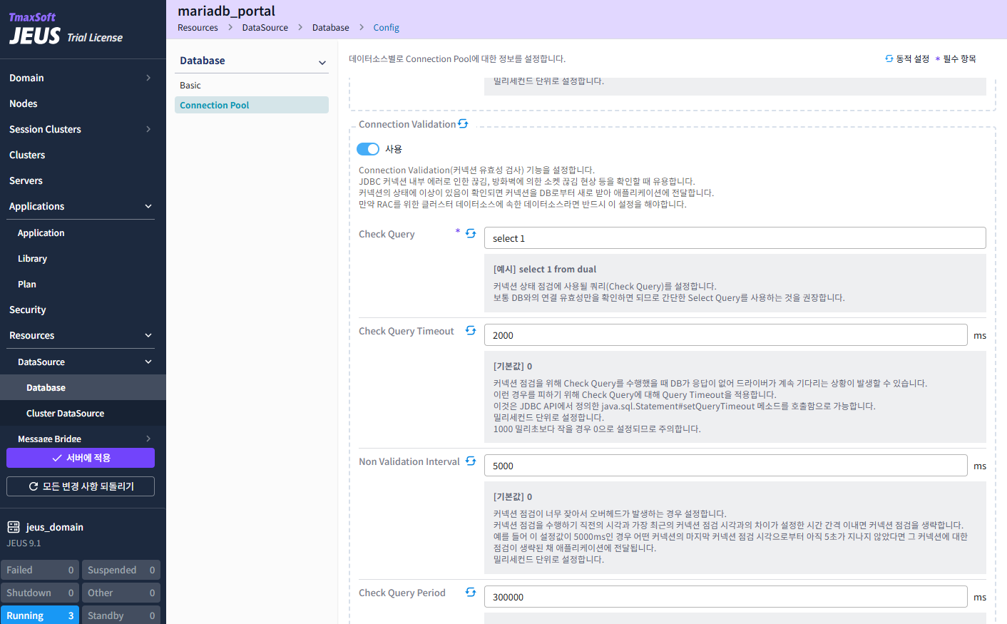 figure jeus9 database setting