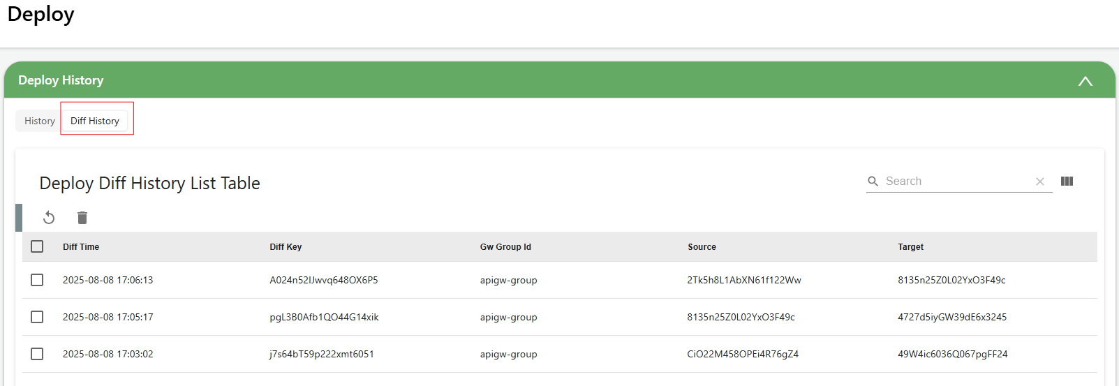 figure deploy diff history table