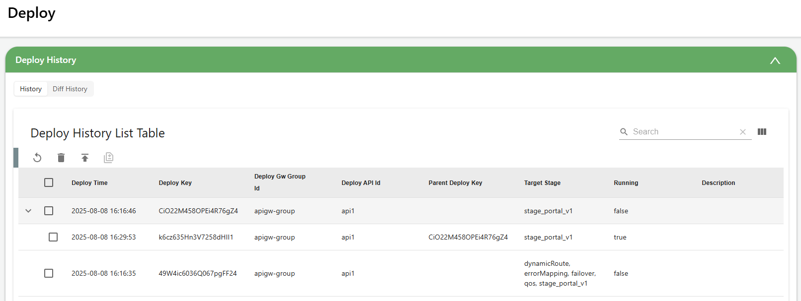 figure deploy history table