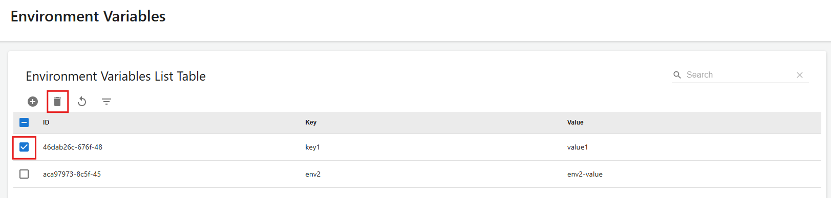 figure environment variables del button click