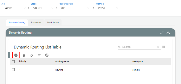 figure resources setting dynamic routing create button