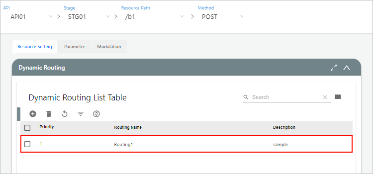 figure resources setting dynamic routing list click