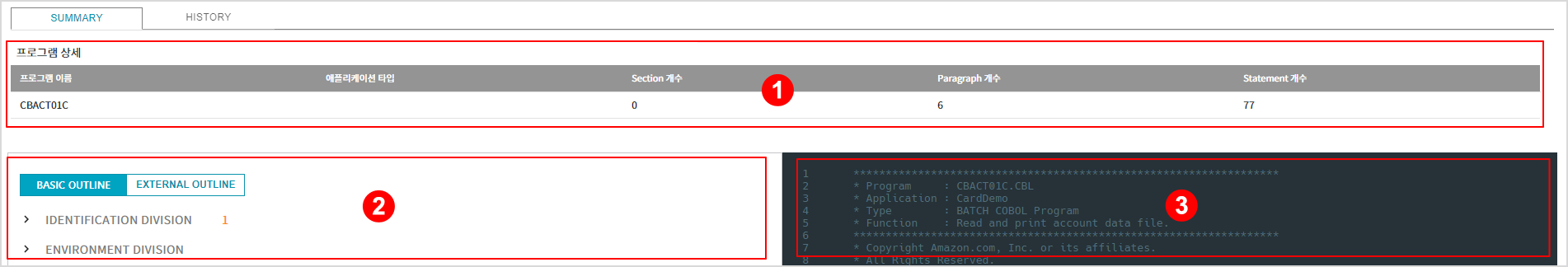 figure assets repository detail cobol summary program