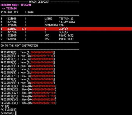 ofadbg console