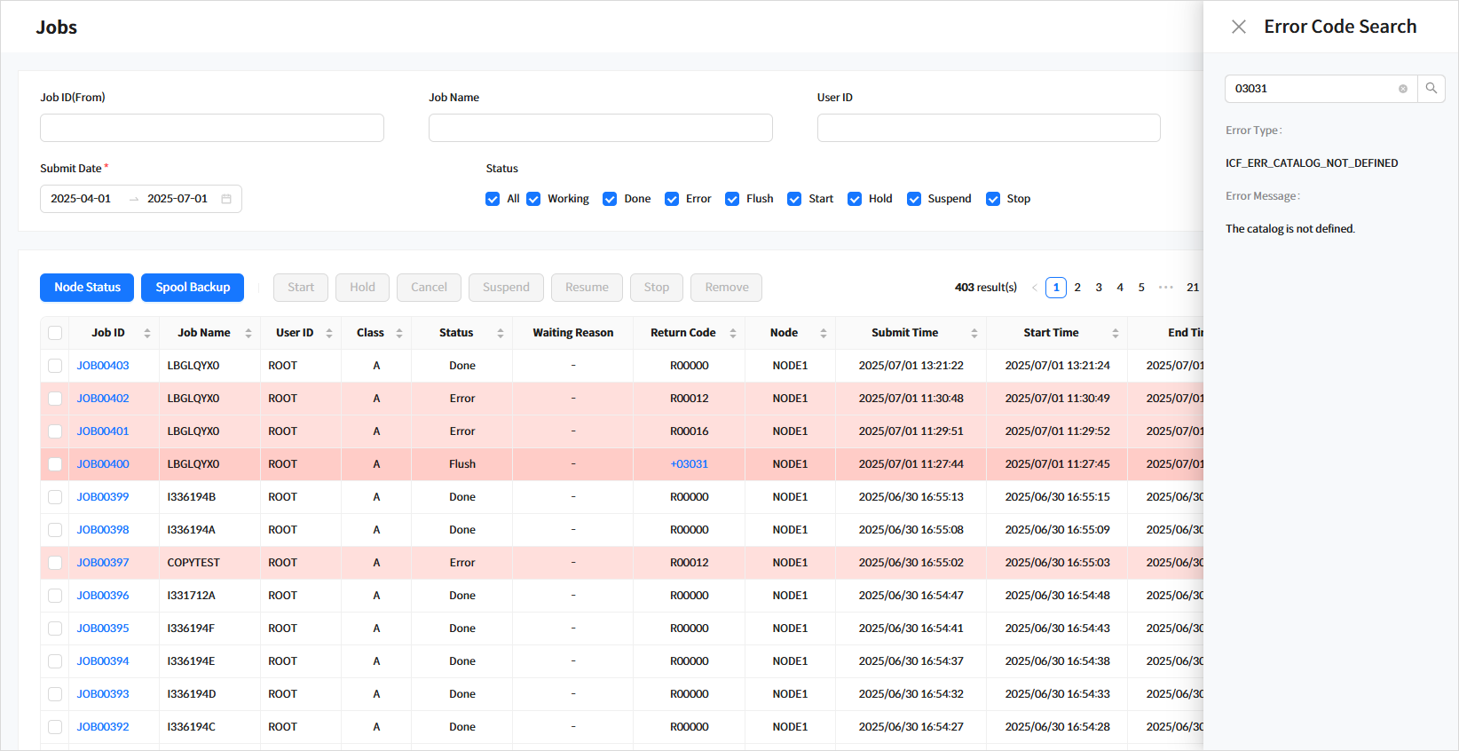 figure bm error list