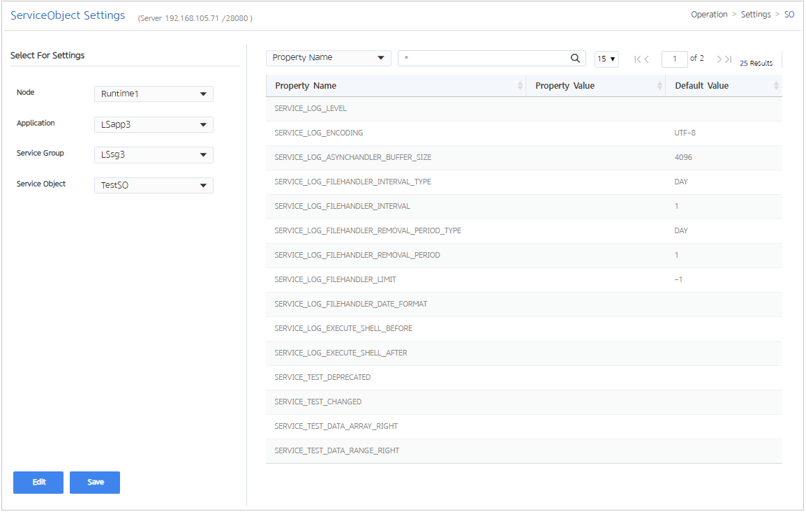 figure settings serviceobject